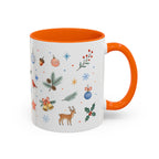 Woodland Christmas Mug | Deer Bird Watercolor Holiday Gift | Accent Cup 11oz 15oz