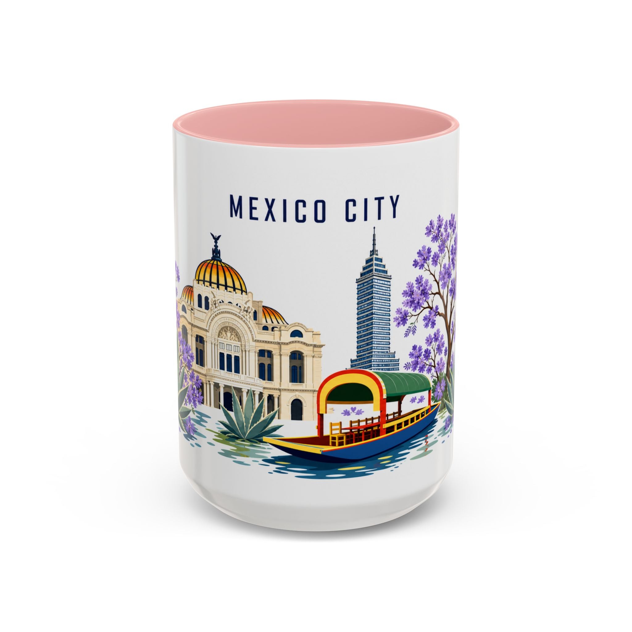 Mexico City Coffee Mug | Mexico Travel Souvenir | Porcelain Decal City Gift | 11oz 15oz Accent Mug