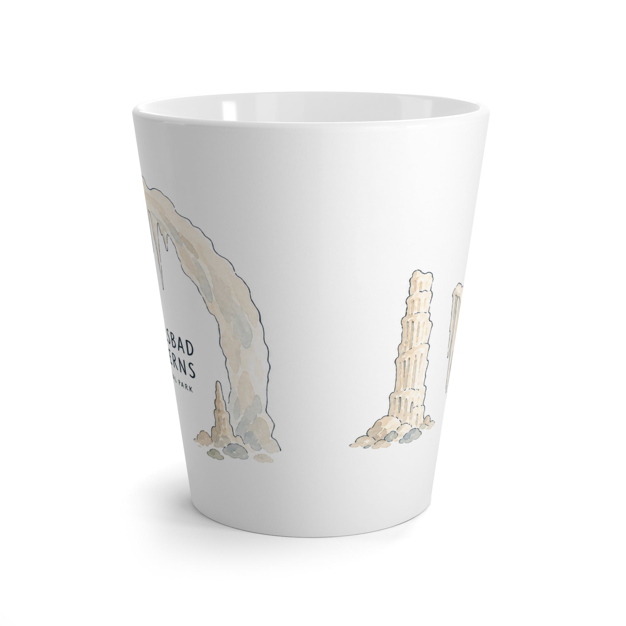 Carlsbad Caverns National Park Latte Mug | Pastel Watercolor Nature Coffee Cup | 12 oz Travel Souvenir Gift