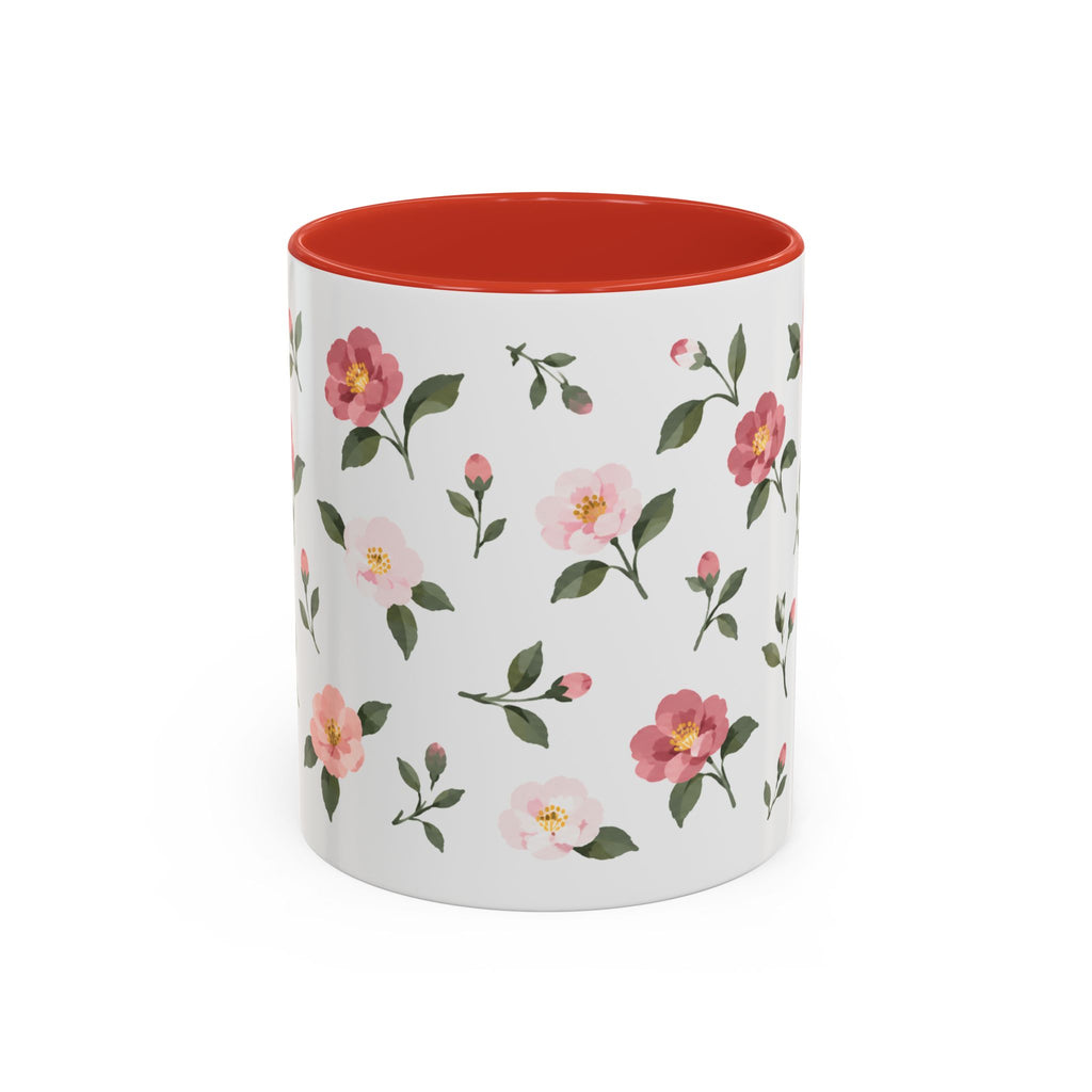 Alabama Camellia Mug, State Flower Floral Coffee Cup, 11oz Botanical Gift