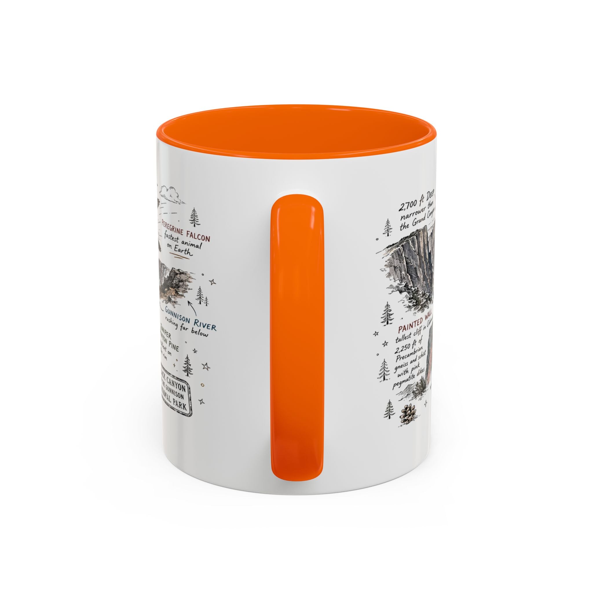 Black Canyon of the Gunnison National Park Coffee Mug | Colorado Deep Canyon Hiking Gift | Accent Color Ceramic 11oz 15oz
