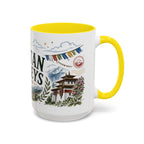 Bhutan Valleys Coffee Mug | Travel Destination Souvenir Gift | Accent Color Ceramic 11oz 15oz