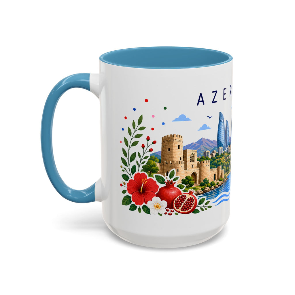 Azerbaijan Coffee Mug | Travel Souvenir Accent Mug | Place Gift Ceramic Cup 11oz 15oz