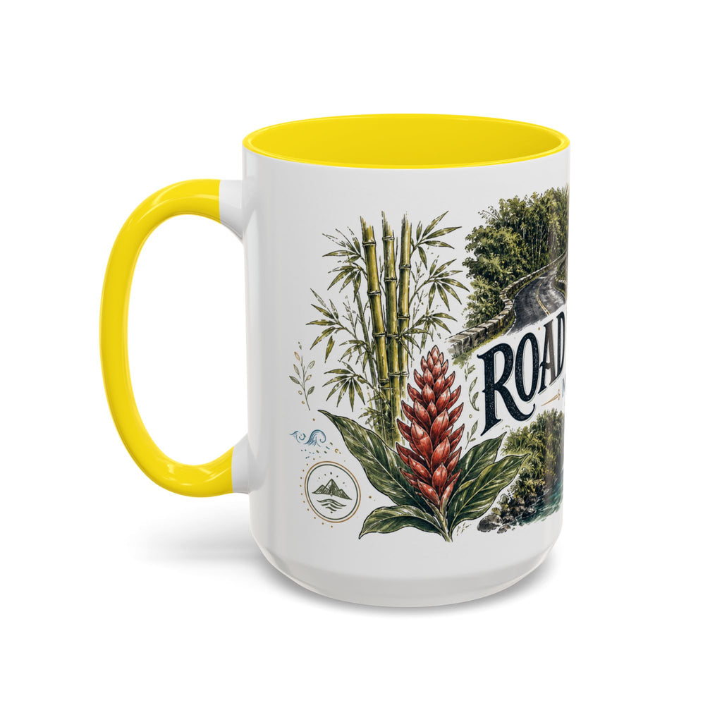 Road to Hana Mug, Maui Travel Souvenir, Bucket List Gift, Accent Ceramic Coffee Mug 11oz 15oz