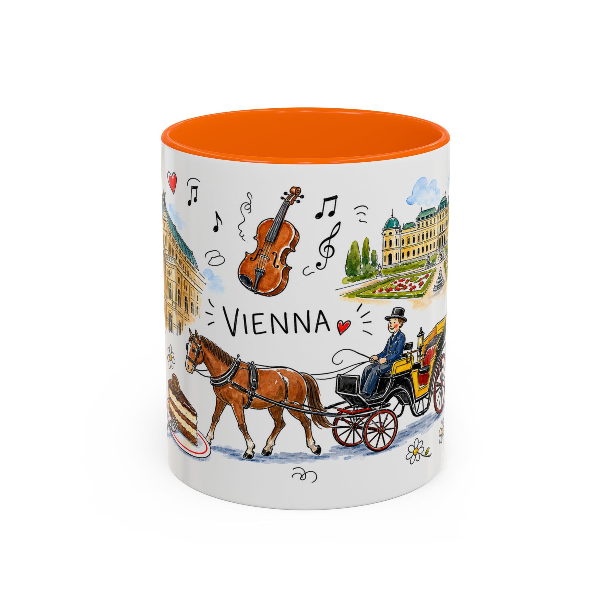 Vienna Travel Mug | European City Souvenir Accent Coffee Mug | 11oz 15oz Ceramic Cup
