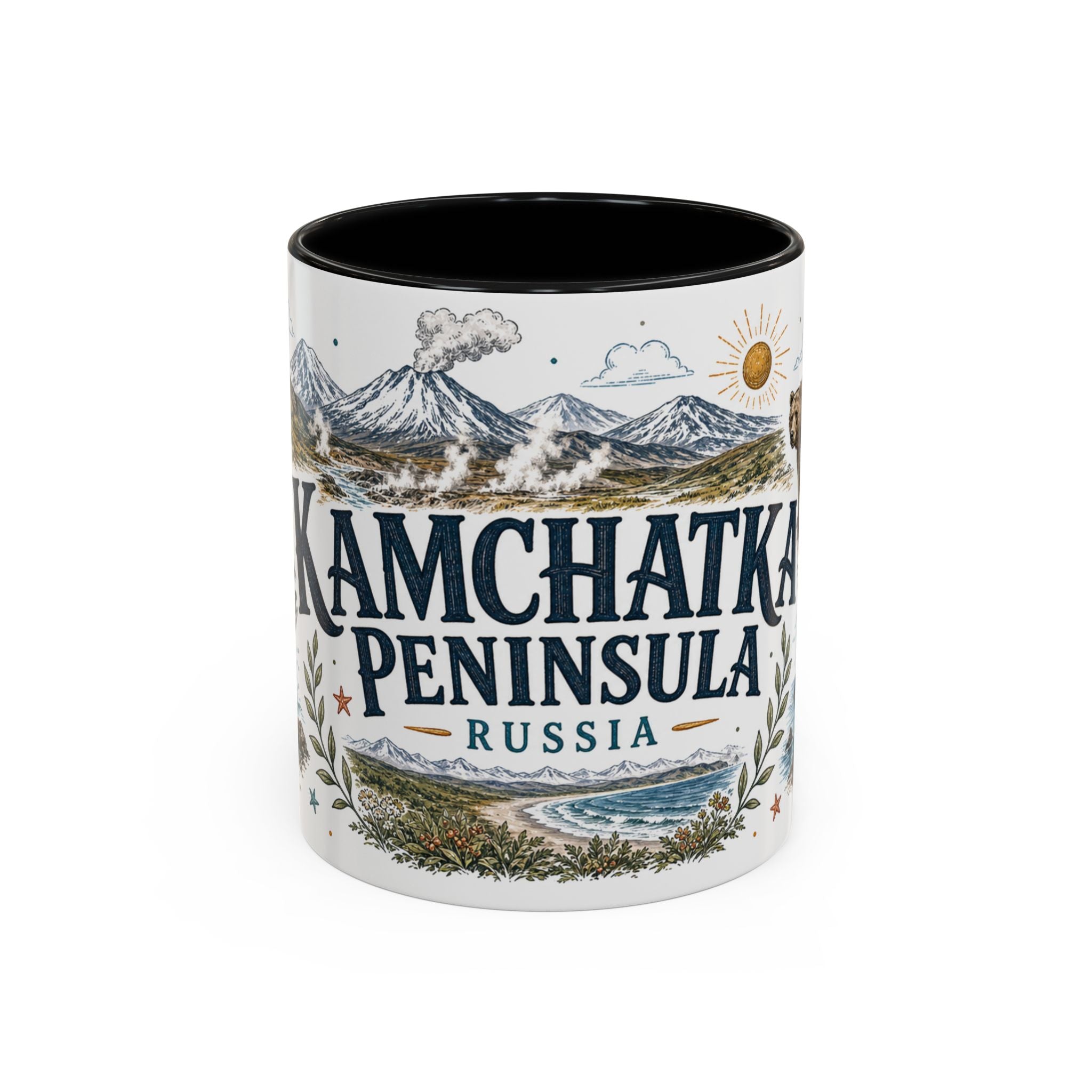 Kamchatka Peninsula Mug, Russia Travel Souvenir, Bucket List Gift, Accent Ceramic Coffee Mug 11oz 15oz
