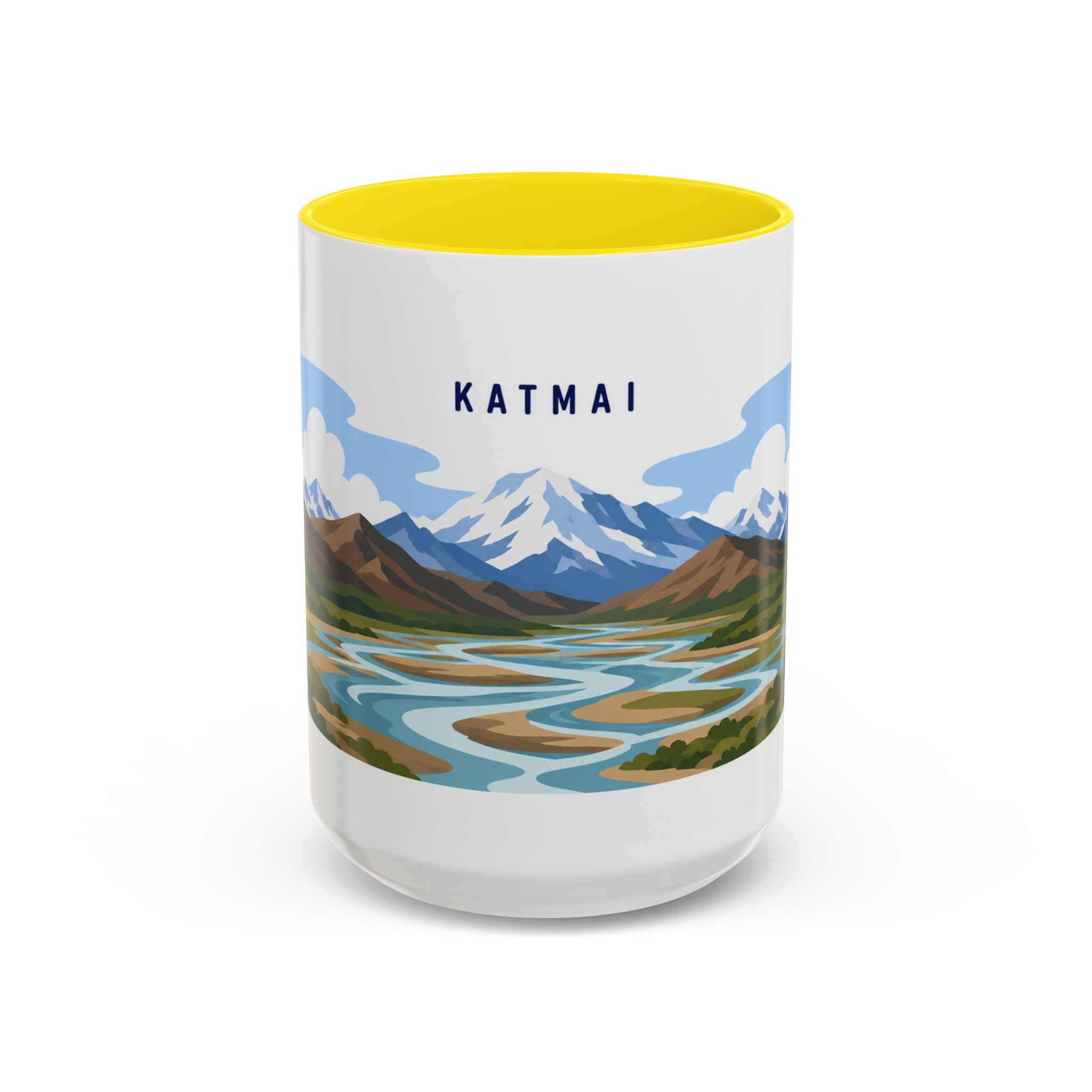Katmai National Park Coffee Mug | Solid Color Block Park Souvenir | 11oz 15oz Accent Mug