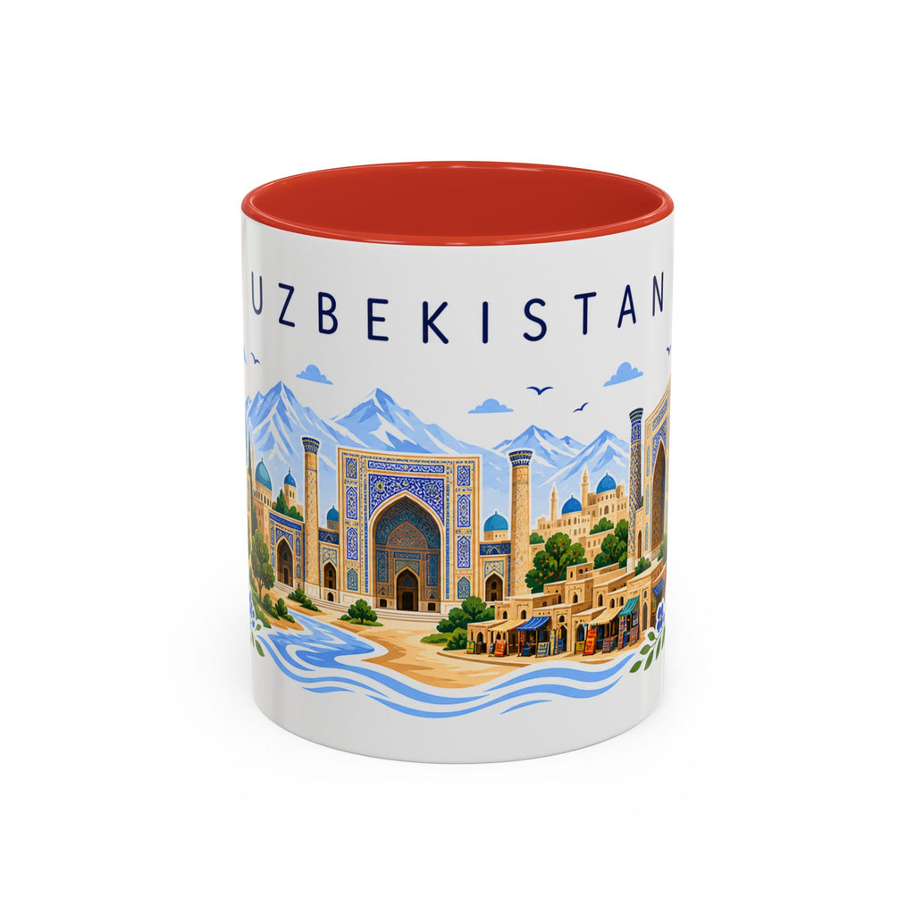 Uzbekistan Coffee Mug | Travel Souvenir Accent Mug | Place Gift Ceramic Cup 11oz 15oz