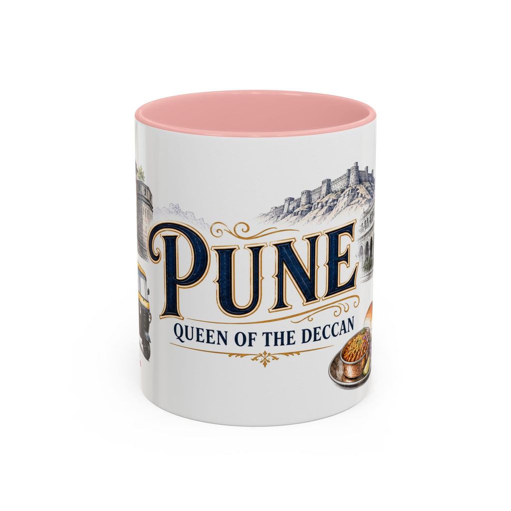 Pune Coffee Mug | India Travel Souvenir | Vintage Illustrated City Gift | 11 oz 15 oz Accent Mug