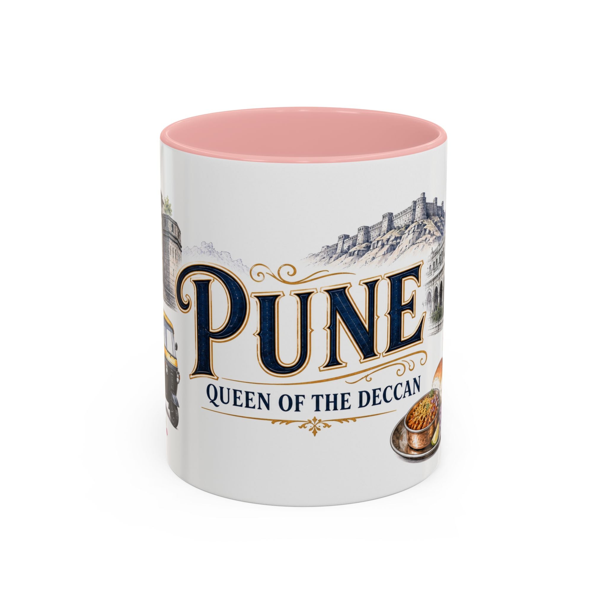 Pune Coffee Mug | India Travel Souvenir | Vintage Illustrated City Gift | 11 oz 15 oz Accent Mug
