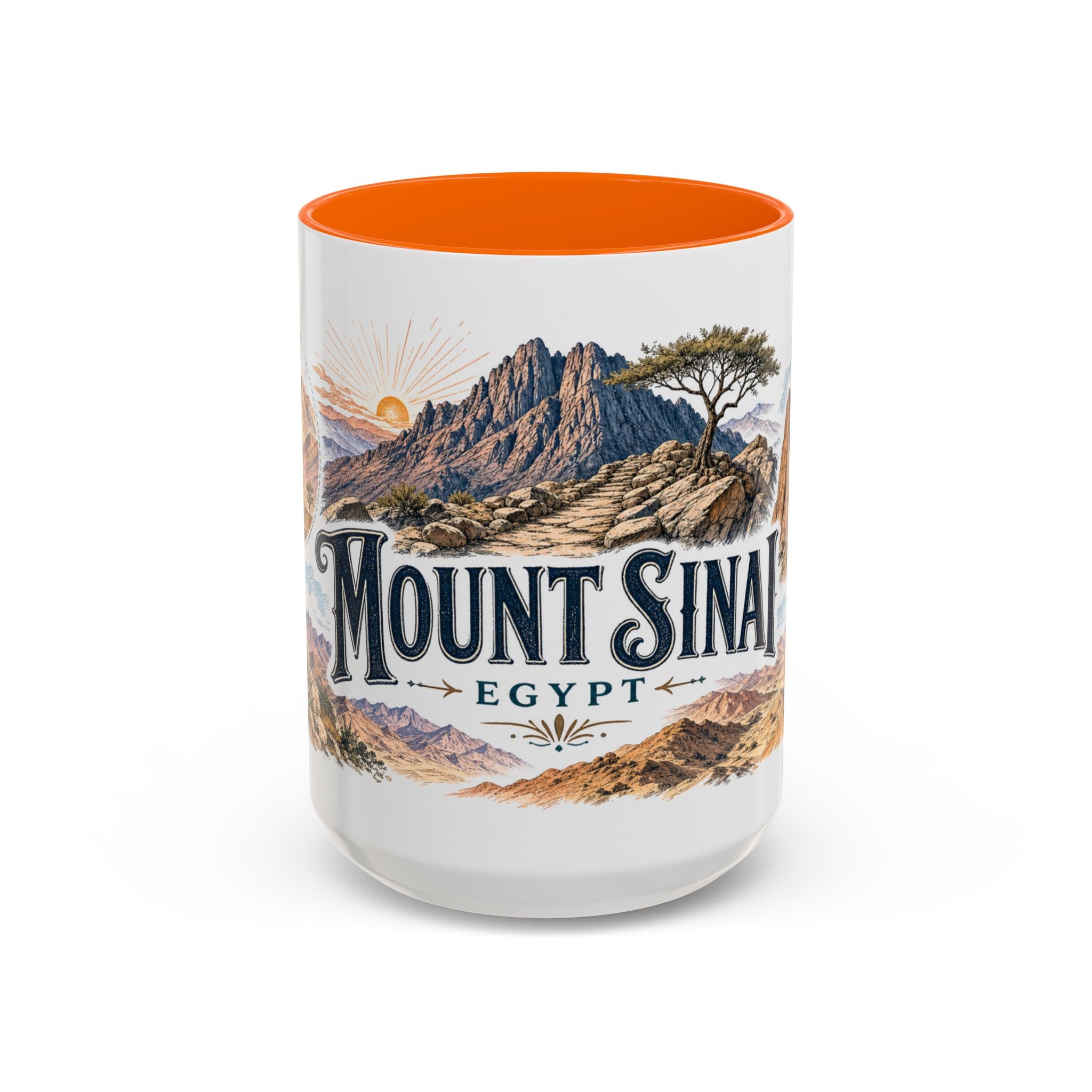 Mount Sinai Mug, Egypt Travel Souvenir, Bucket List Gift, Accent Ceramic Coffee Mug 11oz 15oz