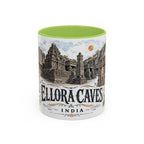 Ellora Caves Mug, India Travel Souvenir, Bucket List Gift, Accent Ceramic Coffee Mug 11oz 15oz