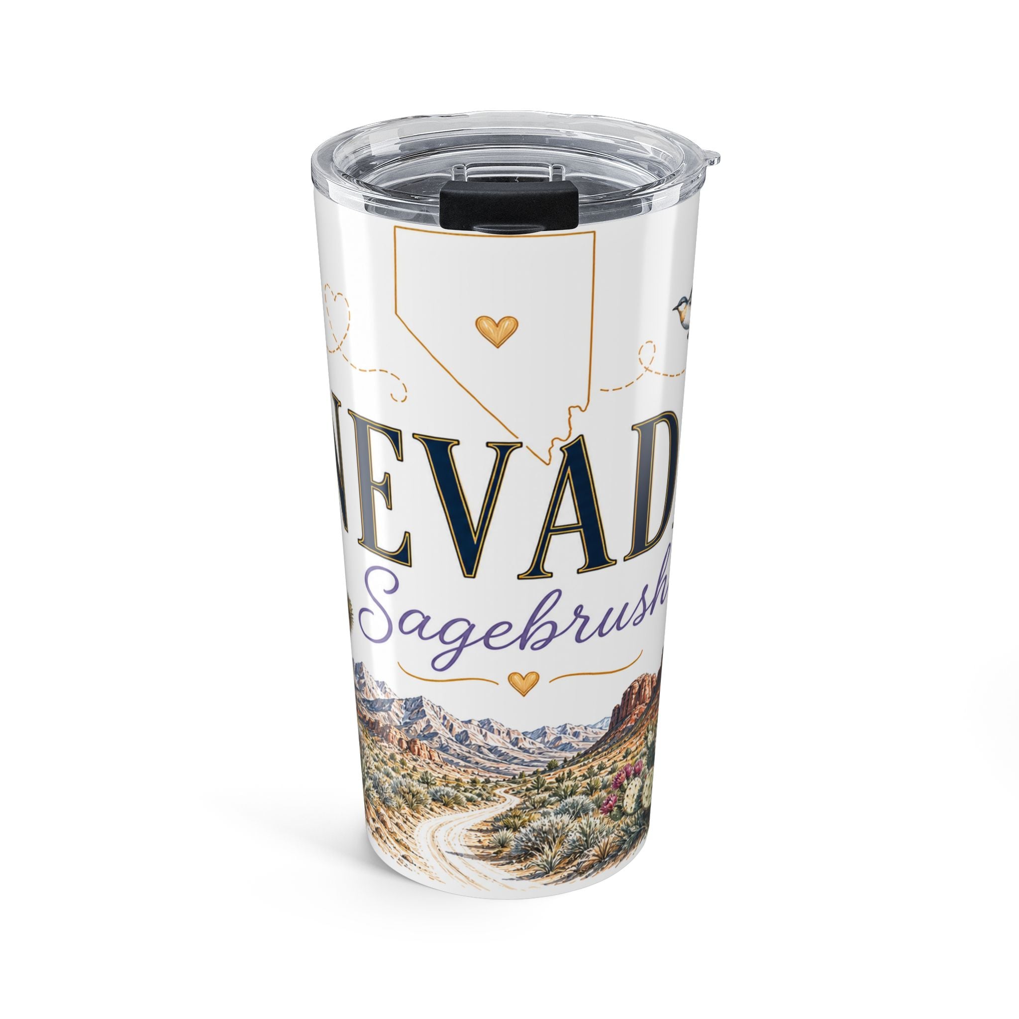 Nevada State Flower 20oz Tumbler | Sagebrush Botanical State Flower Gift | Insulated Stainless Steel Travel Cup