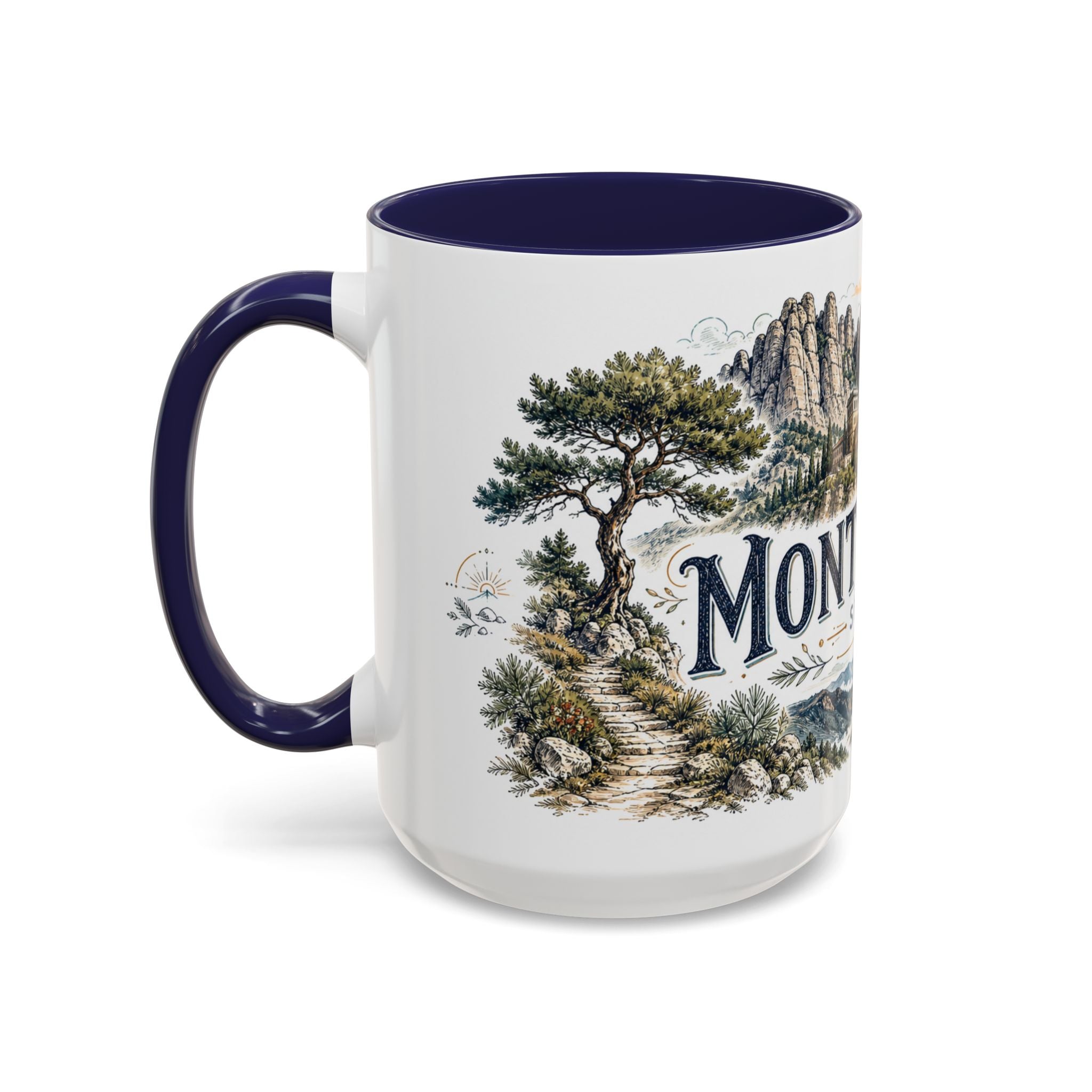 Montserrat Mug, Spain Travel Souvenir, Bucket List Gift, Accent Ceramic Coffee Mug 11oz 15oz