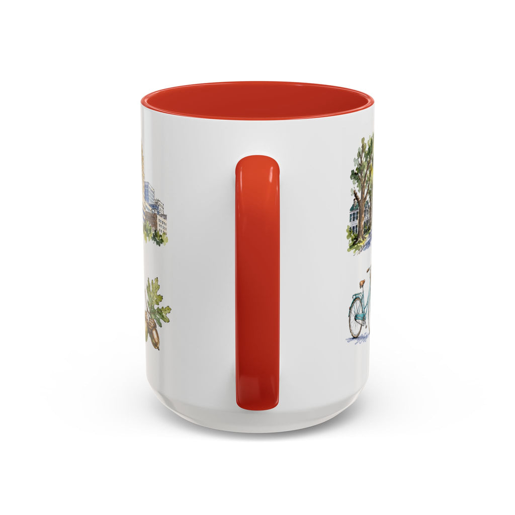 Raleigh Illustrated Travel Mug | City Souvenir Accent Coffee Mug | 11oz 15oz Ceramic Cup