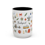 Budapest Christmas Mug | Watercolor City Souvenir | Ceramic Coffee Cup (11oz 15oz)