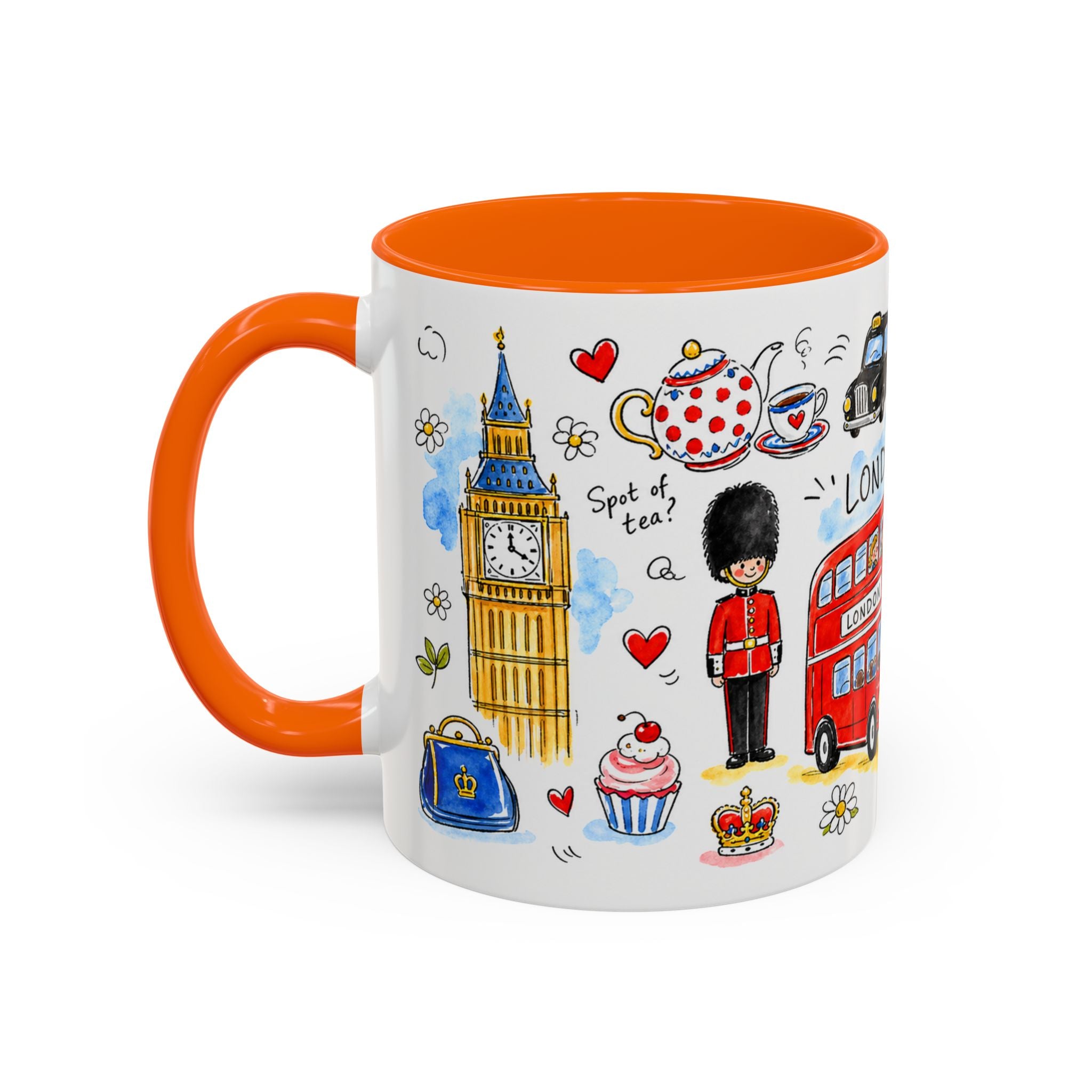 London Travel Mug | European City Souvenir Accent Coffee Mug | 11oz 15oz Ceramic Cup