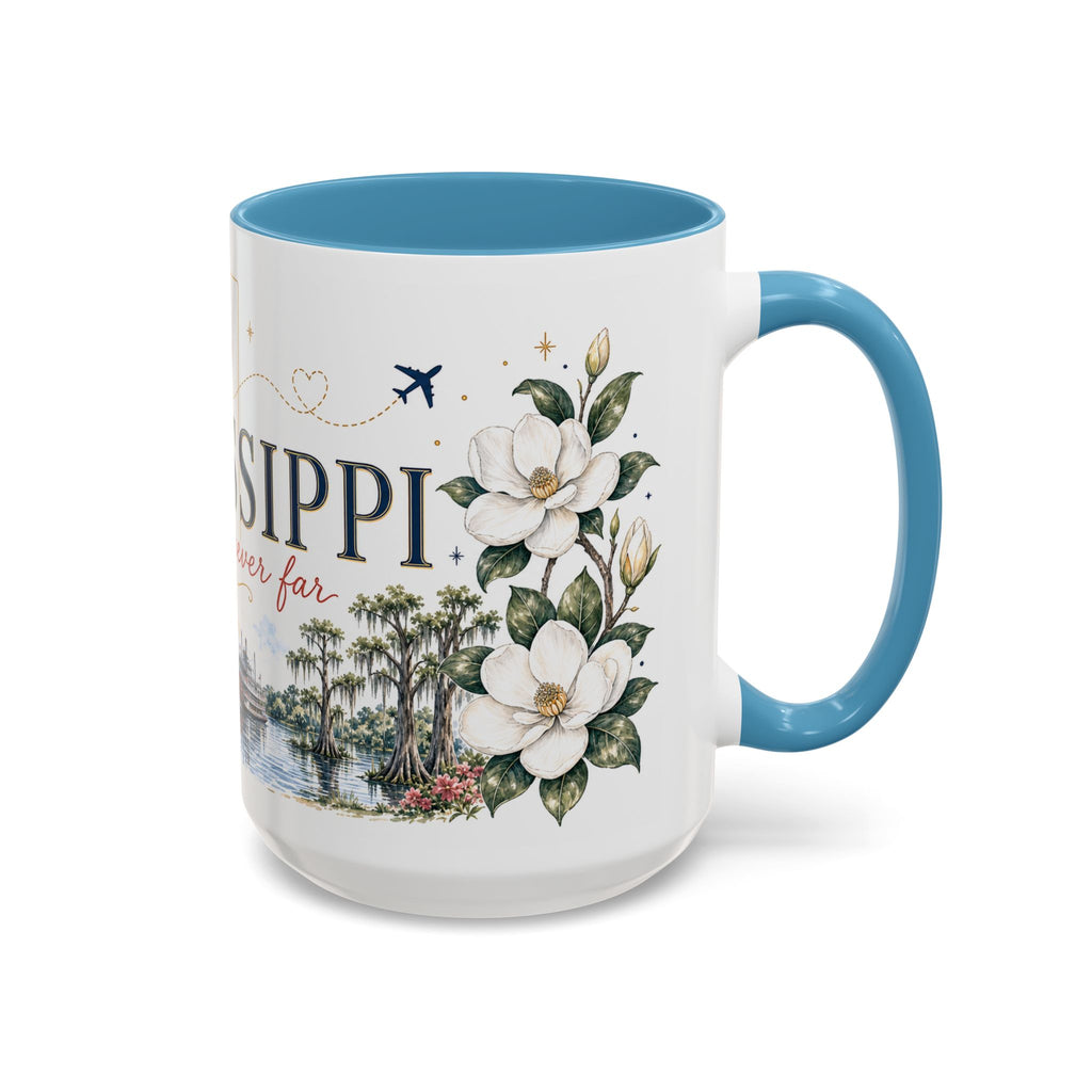Mississippi State Map Mug | Moving Away, Homesick Gift | Botanical Accent Coffee Cup