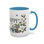 Mississippi State Map Mug | Moving Away, Homesick Gift | Botanical Accent Coffee Cup