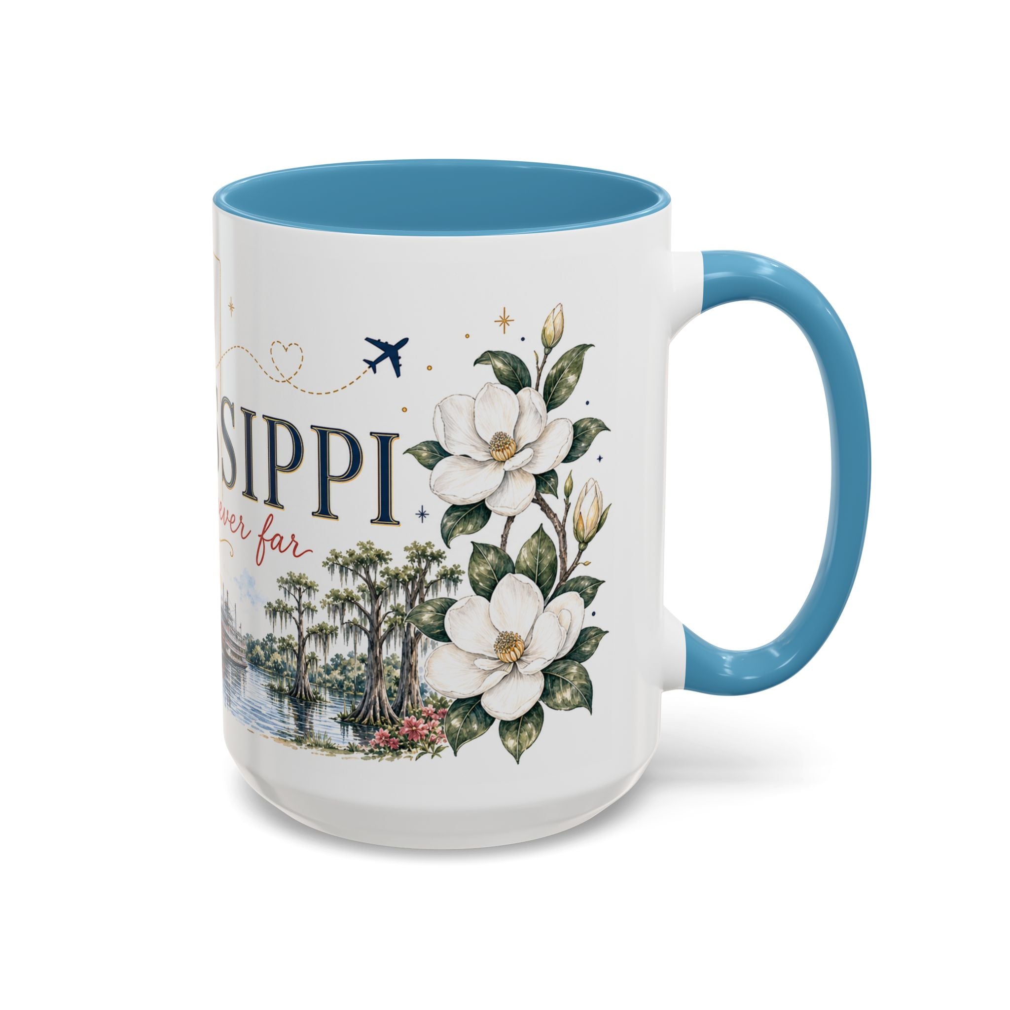 Mississippi State Map Mug | Moving Away, Homesick Gift | Botanical Accent Coffee Cup