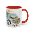 Dead Sea Mug, Jordan Travel Souvenir, Bucket List Gift, Accent Ceramic Coffee Mug 11oz 15oz