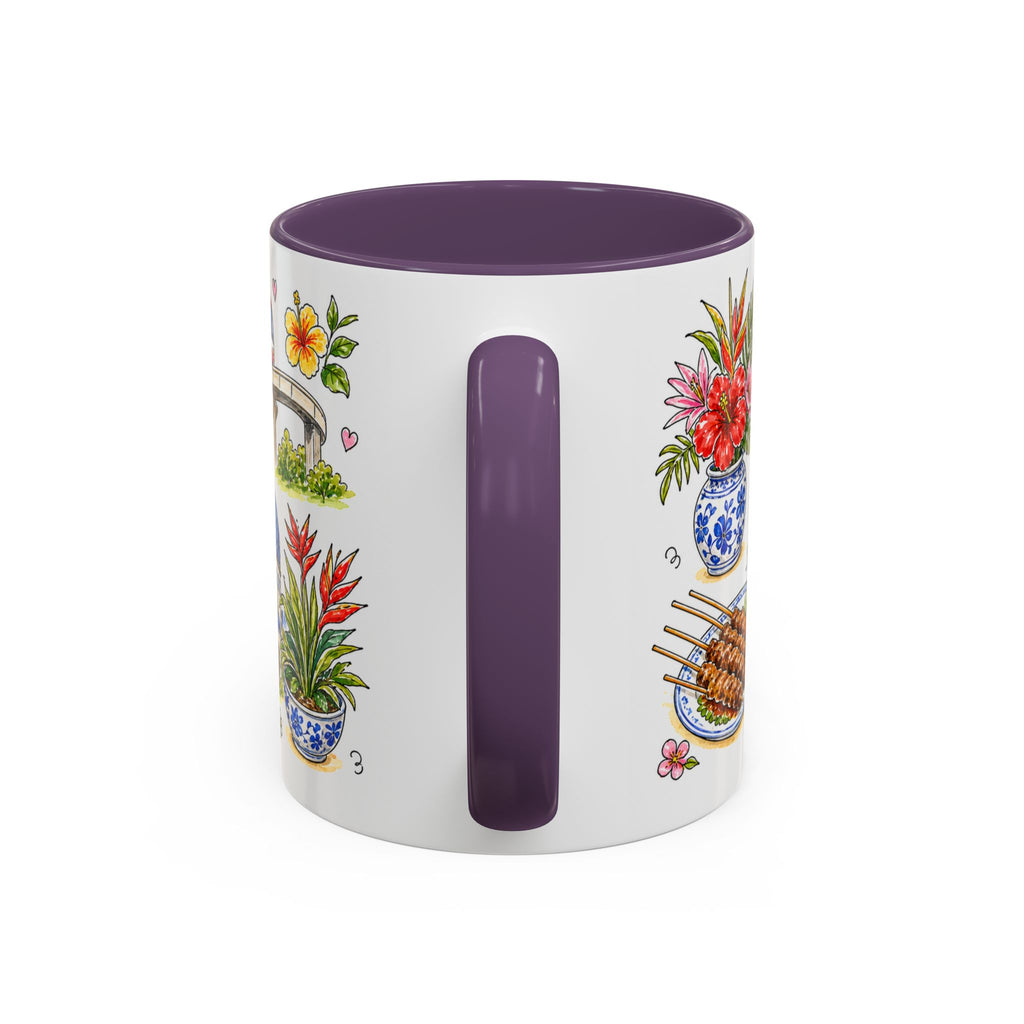 Kuala Lumpur Illustrated Travel Mug | City Souvenir Accent Coffee Mug | 11oz 15oz Ceramic Cup