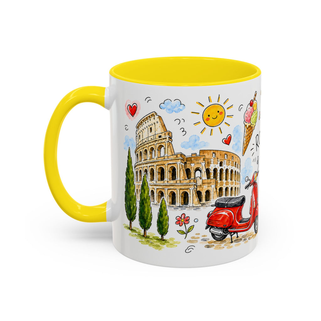 Rome Travel Mug | European City Souvenir Accent Coffee Mug | 11oz 15oz Ceramic Cup