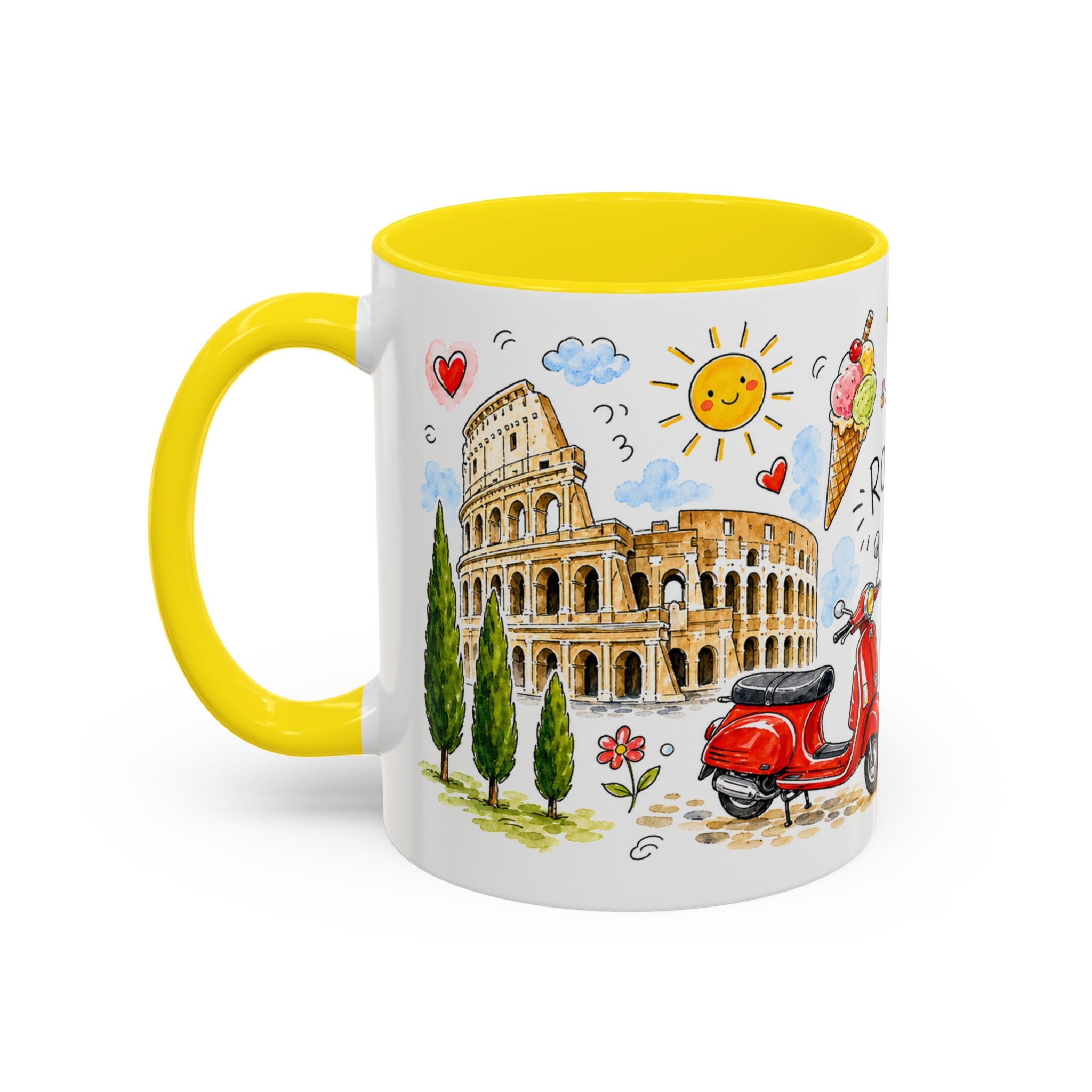 Rome Travel Mug | European City Souvenir Accent Coffee Mug | 11oz 15oz Ceramic Cup