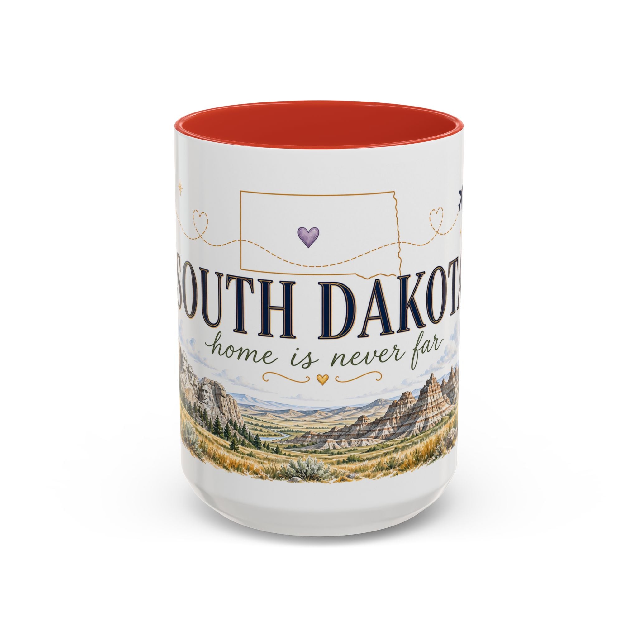 South Dakota State Map Mug | Botanical Accents, Homesick Gift (11oz or 15oz)