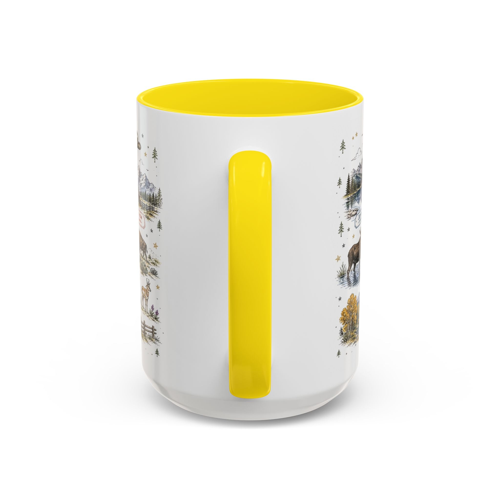 Grand Teton Coffee Mug | National Park Hiking Wyoming Gift | Accent Color Ceramic 11oz 15oz