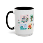 Miami Coffee Mug | Postage Stamp Collage Mug | Travel Souvenir Accent Cup 11oz 15oz