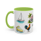 Key West Illustrated Travel Mug | City Souvenir Accent Coffee Mug | 11oz 15oz Ceramic Cup