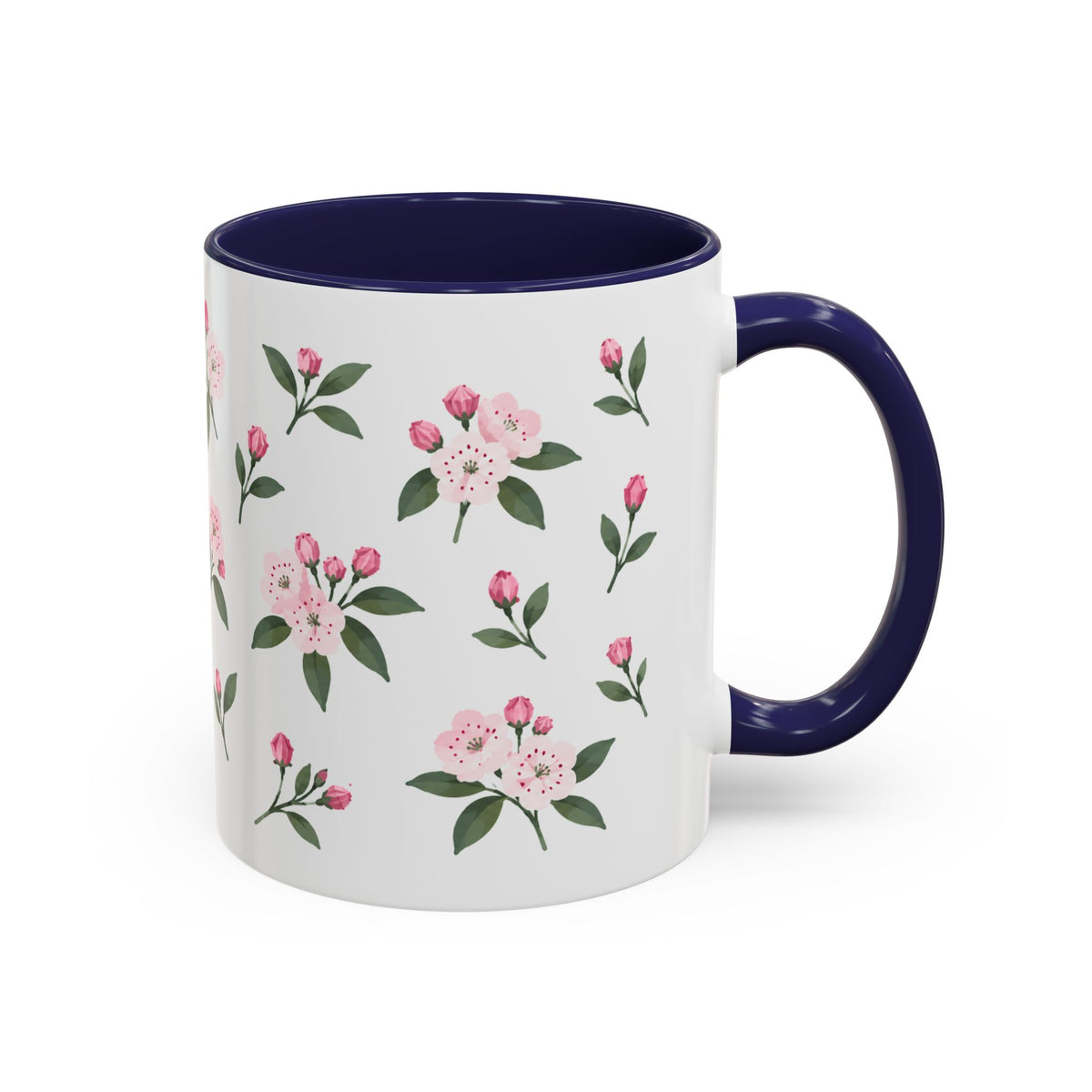 Connecticut Mountain Laurel Mug, State Flower Floral Coffee Cup, 11oz Botanical Gift