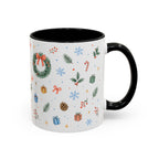 Christmas Candle Mug | Holly Wreath Watercolor Holiday Gift | Accent Cup 11oz 15oz
