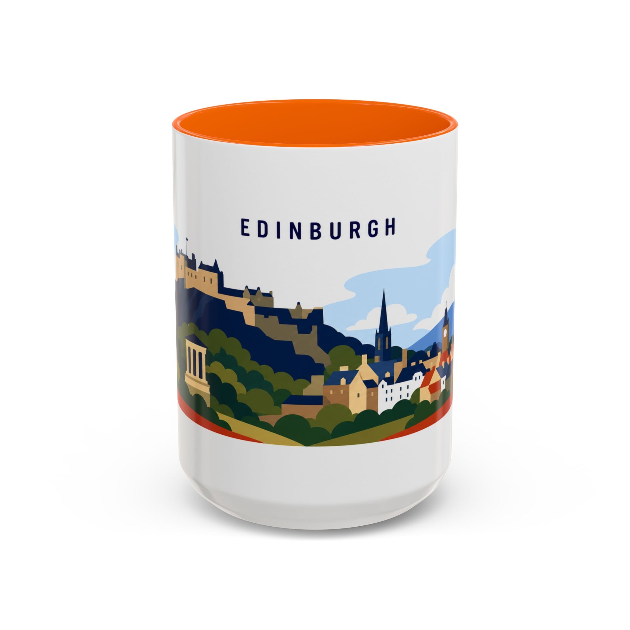 Edinburgh Coffee Mug | Travel Destination Souvenir Gift | Accent Color Ceramic 11oz 15oz
