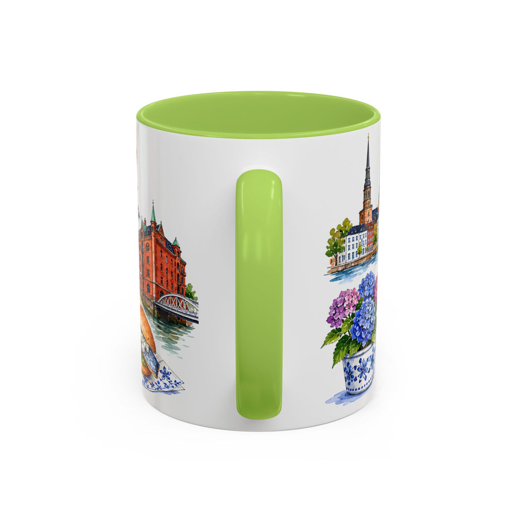 Hamburg Illustrated Travel Mug | City Souvenir Accent Coffee Mug | 11oz 15oz Ceramic Cup