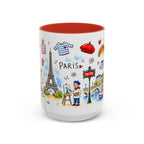 Paris Travel Mug | European City Souvenir Accent Coffee Mug | 11oz 15oz Ceramic Cup