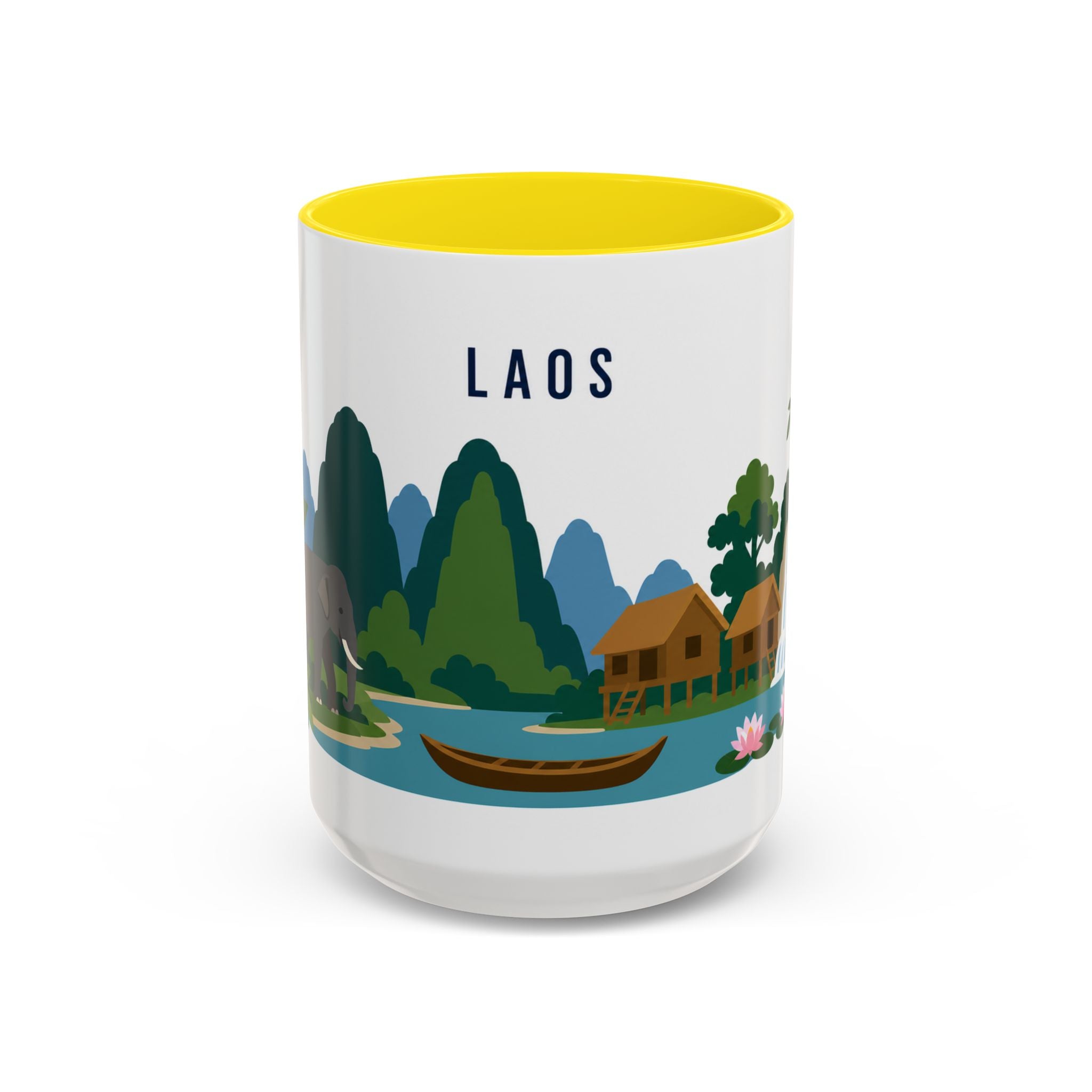 Laos Coffee Mug | Travel Souvenir Accent Mug | Country Gift Ceramic Cup 11oz 15oz