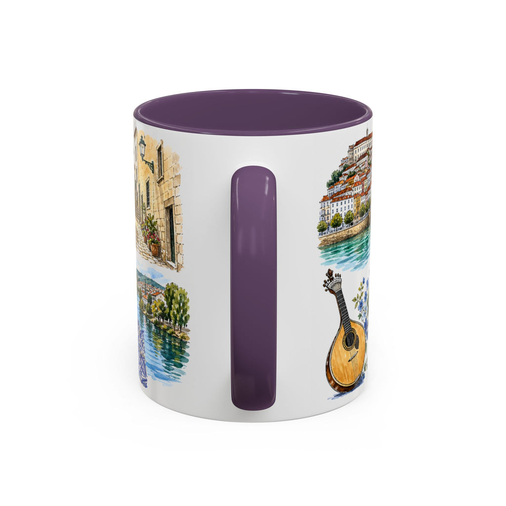 Coimbra Illustrated Travel Mug | City Souvenir Accent Coffee Mug | 11oz 15oz Ceramic Cup