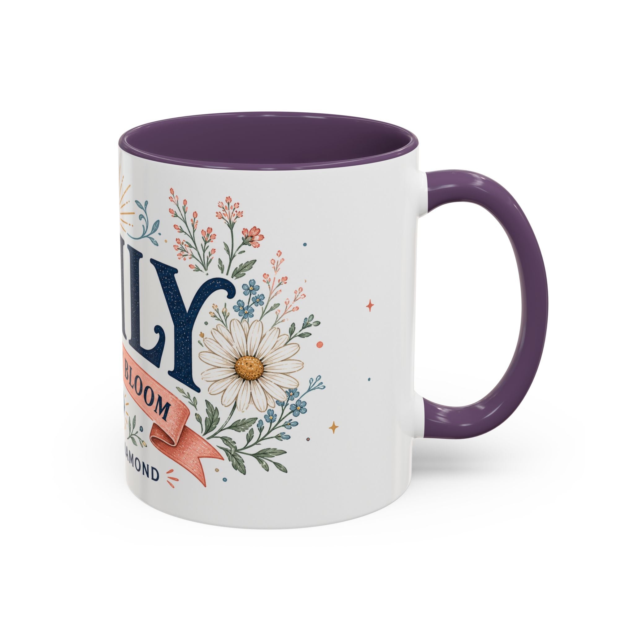 Personalized Name Birth Month Mug | Birth Flower Stone Birthday Gift | 11oz 15oz