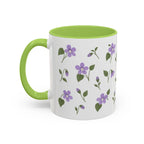 Illinois Violet Mug, State Flower Floral Coffee Cup, 11oz Botanical Gift