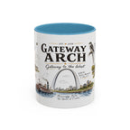 Gateway Arch National Park Coffee Mug | Missouri St. Louis Landmark Gift | Accent Color Ceramic 11oz 15oz