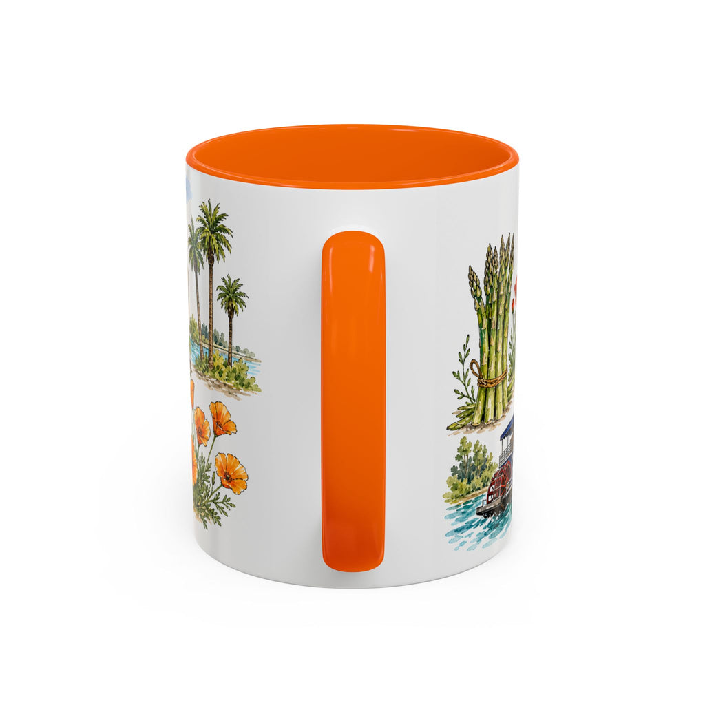 Stockton Illustrated Travel Mug | City Souvenir Accent Coffee Mug | 11oz 15oz Ceramic Cup