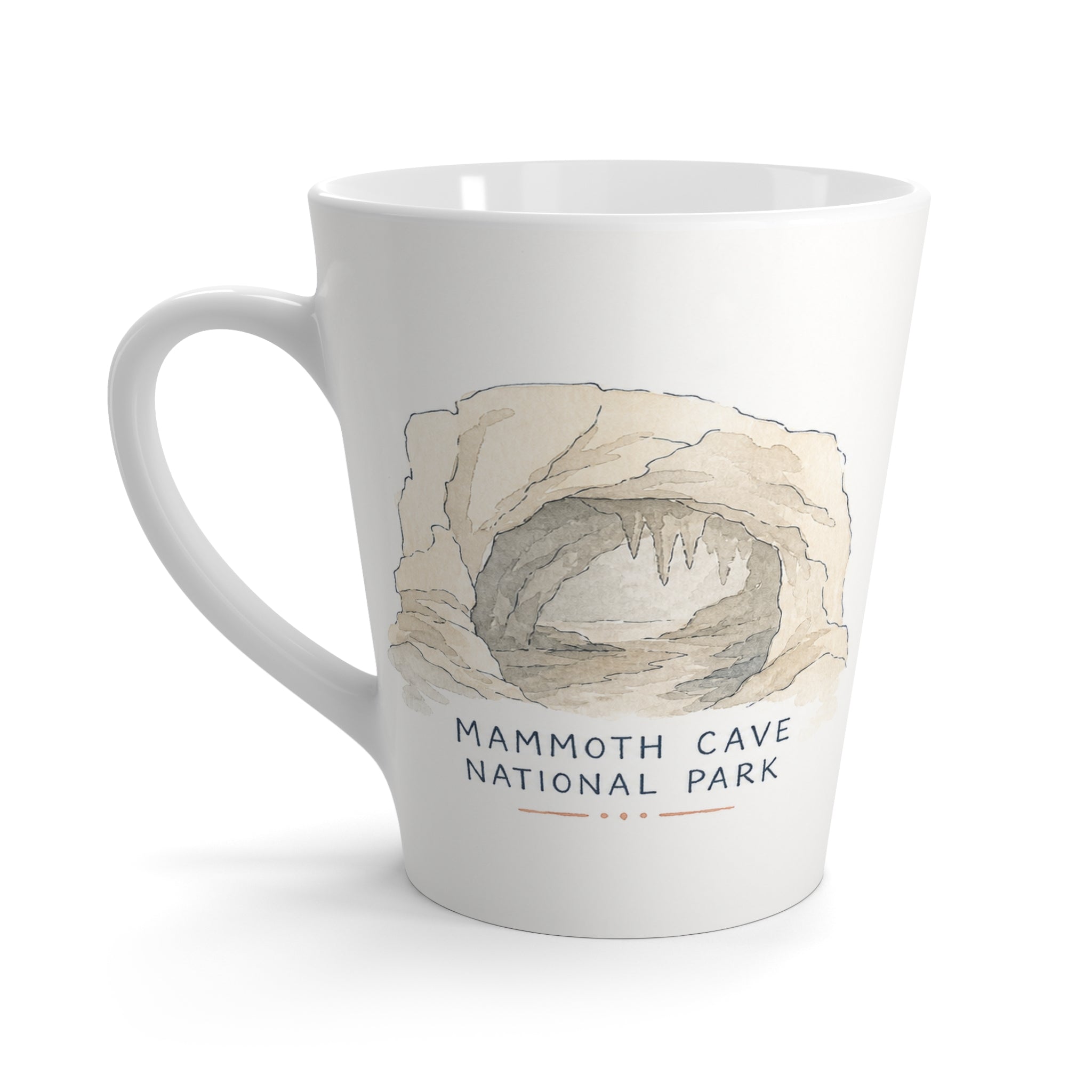 Mammoth Cave National Park Latte Mug | Pastel Watercolor Nature Coffee Cup | 12 oz Travel Souvenir Gift