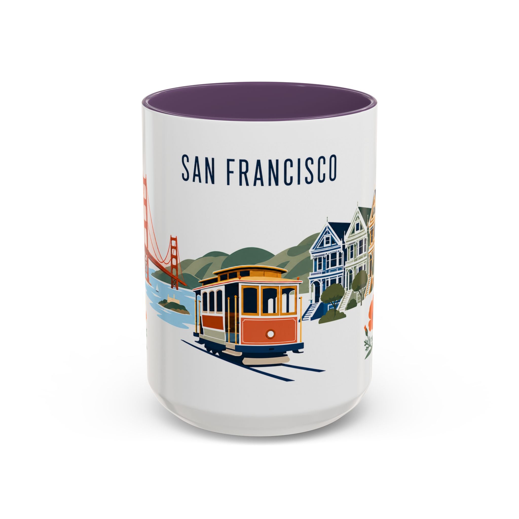San Francisco Coffee Mug | United States Travel Souvenir | Porcelain Decal City Gift | 11oz 15oz Accent Mug