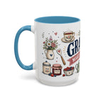 Grandma Makes Life Sweeter Coffee Mug | Gift From Grandkids | Accent Color Ceramic 11oz 15oz