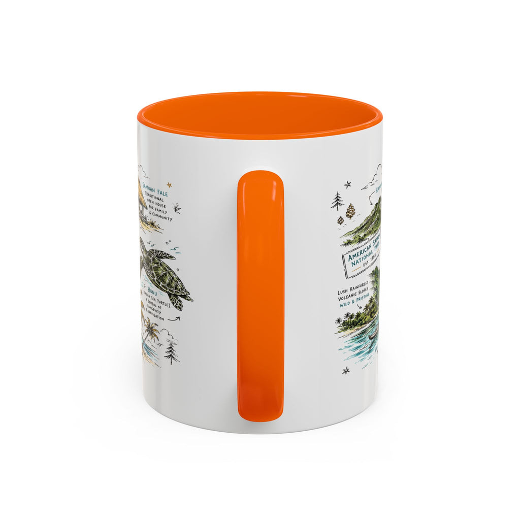 American Samoa National Park Coffee Mug | Pacific Island Rainforest Reef Gift | Accent Color Ceramic 11oz 15oz