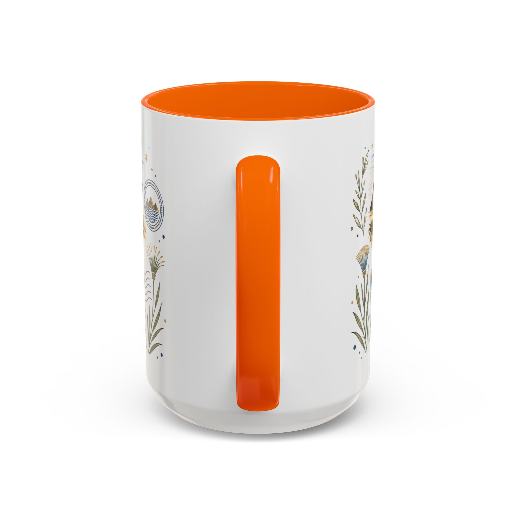 Pyramids of Giza Coffee Mug | Travel Destination Souvenir Gift | Accent Color Ceramic 11oz 15oz