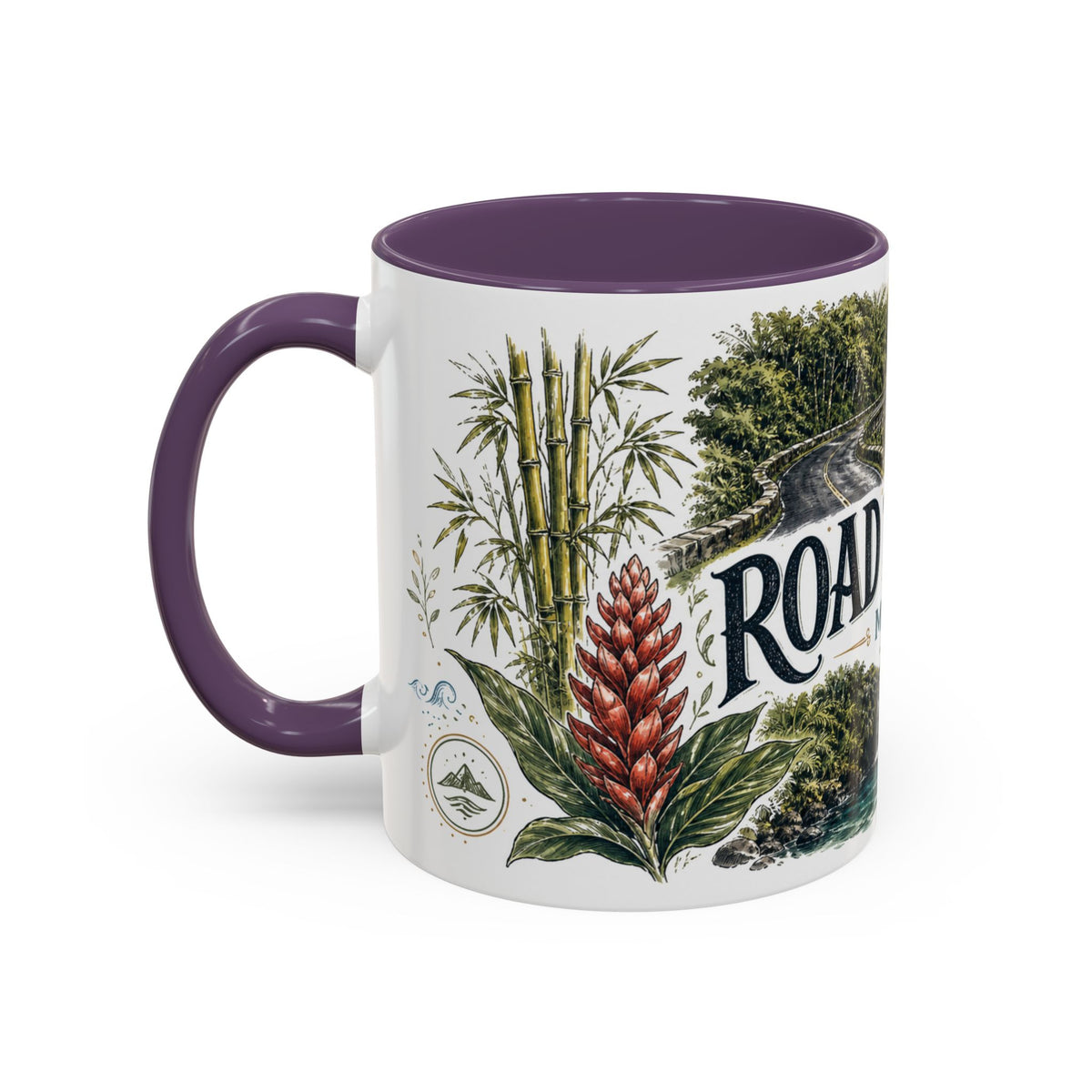 Road to Hana Mug, Maui Travel Souvenir, Bucket List Gift, Accent Ceramic Coffee Mug 11oz 15oz