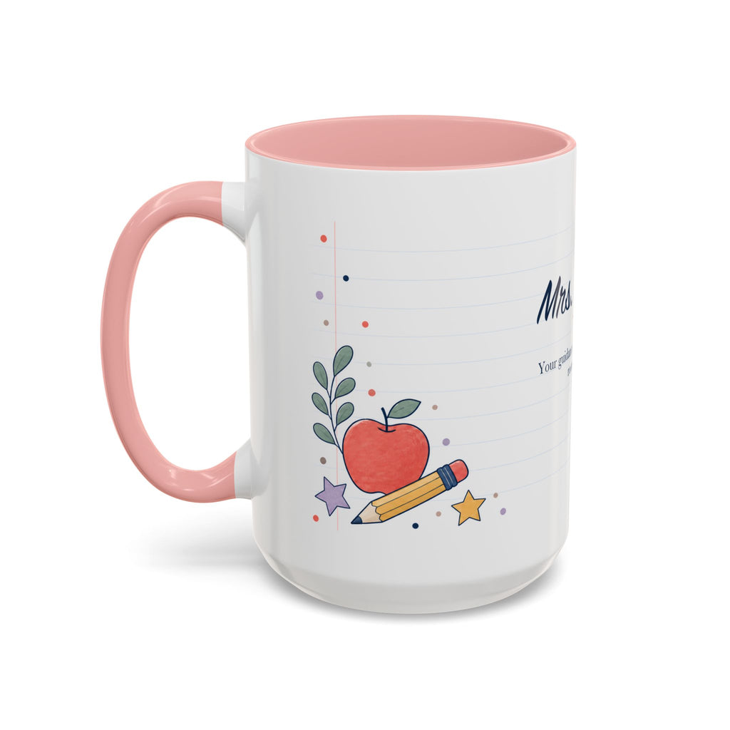 Personalized Teacher Mug | Custom Name Notebook Coffee Cup | Back to School Gift 11oz 15oz